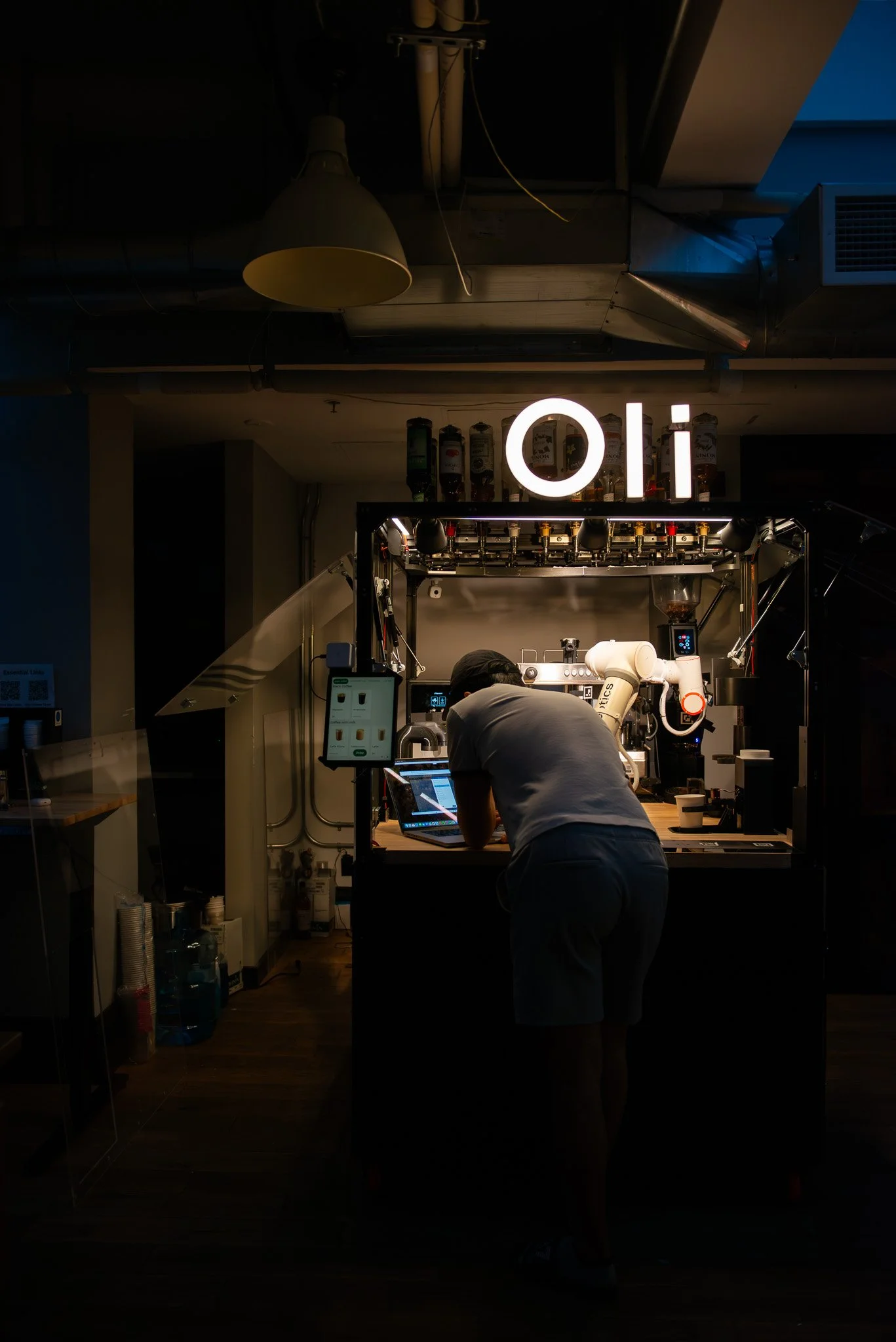 Oli Robotics robotic arm working at a coffee station